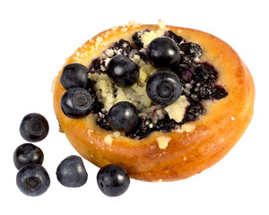 Sweet cake with blueberries