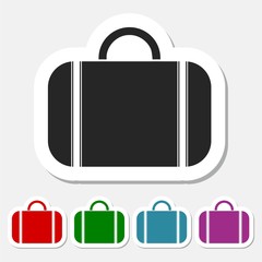 Bag icon set with long shadow