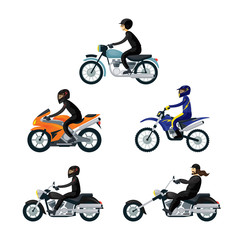 Fototapeta premium Motorcycle Riders, Bikers, Wear Protective Sportswear, Lifestyle, 