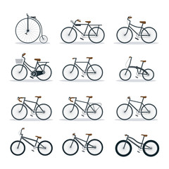 Bicycle Types, Objects Icons Set