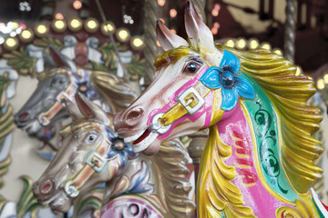 Fototapeta na wymiar Carousel horses
