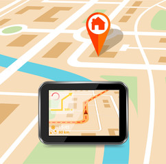 GPS technology laying of a route travel ,tourism navigation