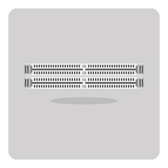 Vector of flat icon, computer memory slots on isolated background