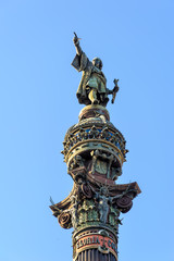 Fototapeta na wymiar Christopher Columbus statue in Barcelona, Spain.