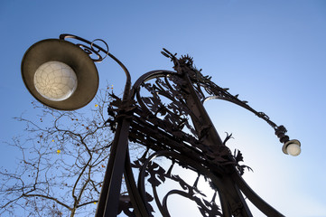 Street lamps in Barcelona.