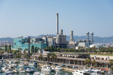 Electricity plant close to Port Forum in the north of Barcelona to the energy supply of the...