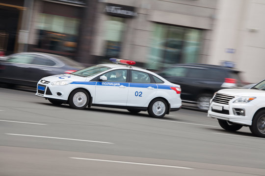 Police Car In Motion