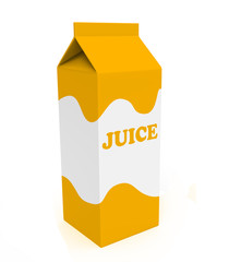 Orange and white juice box