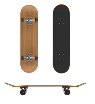 Skateboard deck on a white background
