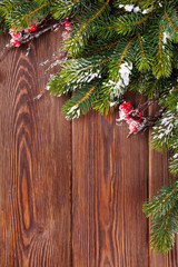 Christmas wooden background