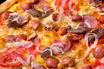 Pizza with smoked sausage