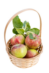 Organic Apples in a Basket. Isolated with clipping paths