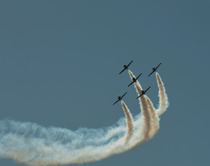 Airplanes on airshow. 