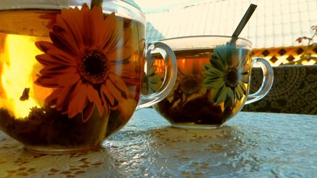 Two cups of fragrant tea