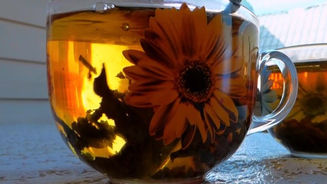 Two cups of fragrant tea