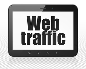 Web design concept: Tablet Pc Computer with Web Traffic