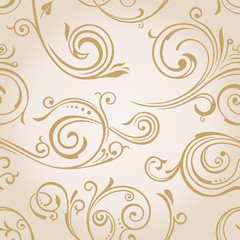 Seamless vector curves wallpaper. Vintage background