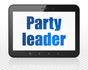 Political concept: Tablet Pc Computer with Party Leader