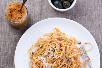 pasta with pesto sauce