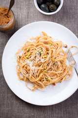 pasta with pesto sauce