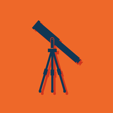 Telescope web icon, vector illustration