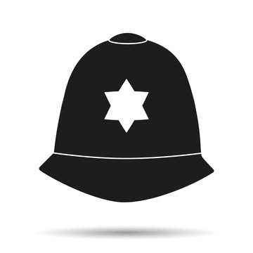 Silhouette symbol Traditional helmet of metropolitan British police