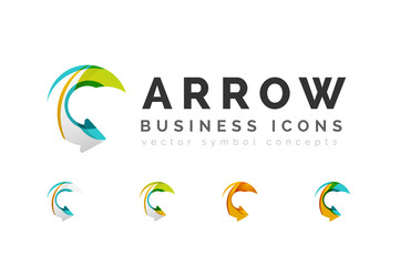 Set of arrow logo business icons