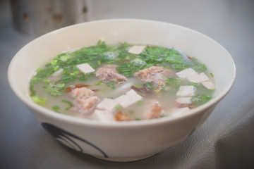 bowl of pho noodle vietnamese food still life.
