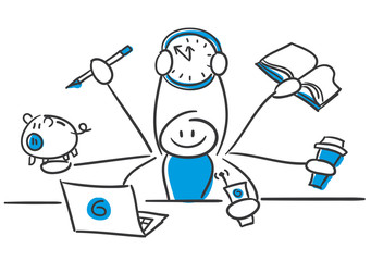 Stick Figure Series Blue