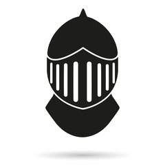 Silhouette symbol of Knight's Helmet.