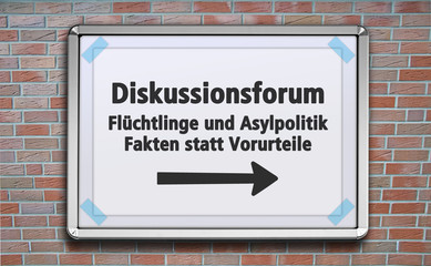 Obraz premium Wegweiser Diskussionsforum Asylpolitik