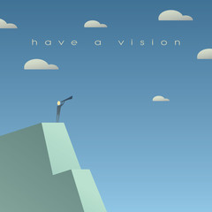 Business vision concept. Looking at future with binoculars