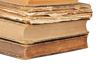 Dirty antique book, isolated on white background