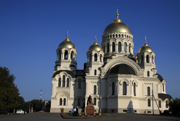 Fototapeta na wymiar NOVOCHERKASSK, RUSSIA - SEPTEMBER 17, 2011: The Ascension Cathedral in Novocherkassk, Rostov Oblast, Russia