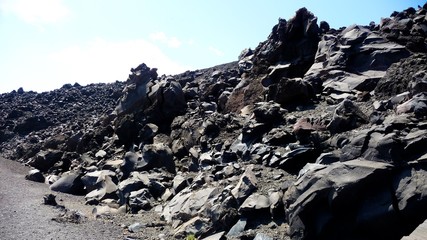 Nea Kameni, volcanic island near Santorini, Greece
