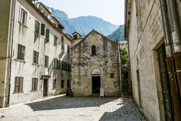 Fototapeta na wymiar St. Michael's Church in the old town of Kotor ,Montenegro