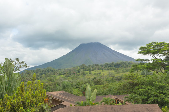 View of the Arenal Volcano from observation point, Costa Rica
