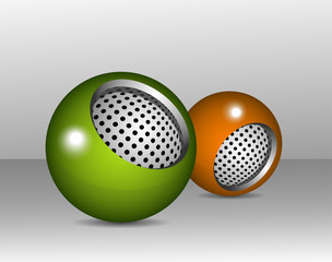 Vector - An illustration of two spherical design elements