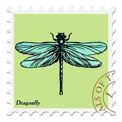 stamp with dragonfly