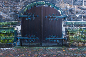 old brown door