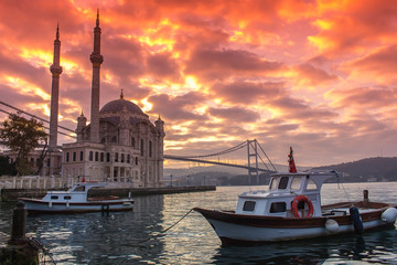 Ortakoy Mosque and Bosphorus Bridge
