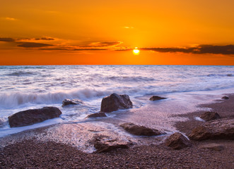 Summer sunset over the sea