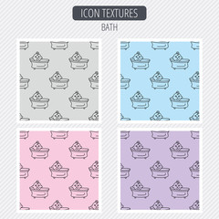 Baby in bath icon. Toddler bathing sign.