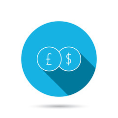 Currency exchange icon. Banking transfer sign.