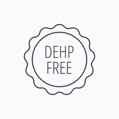 DEHP free icon. Non-toxic plastic sign.