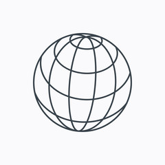 Globe icon. World travel sign.