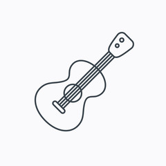 Guitar icon. Musical instrument sign.