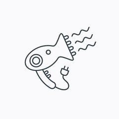 Fototapeta premium Hairdryer icon. Electronic blowdryer sign.