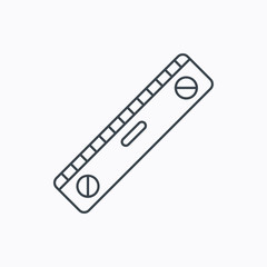 Level tool icon. Horizontal measurement sign.