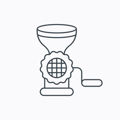 Meat grinder icon. Manual mincer sign.